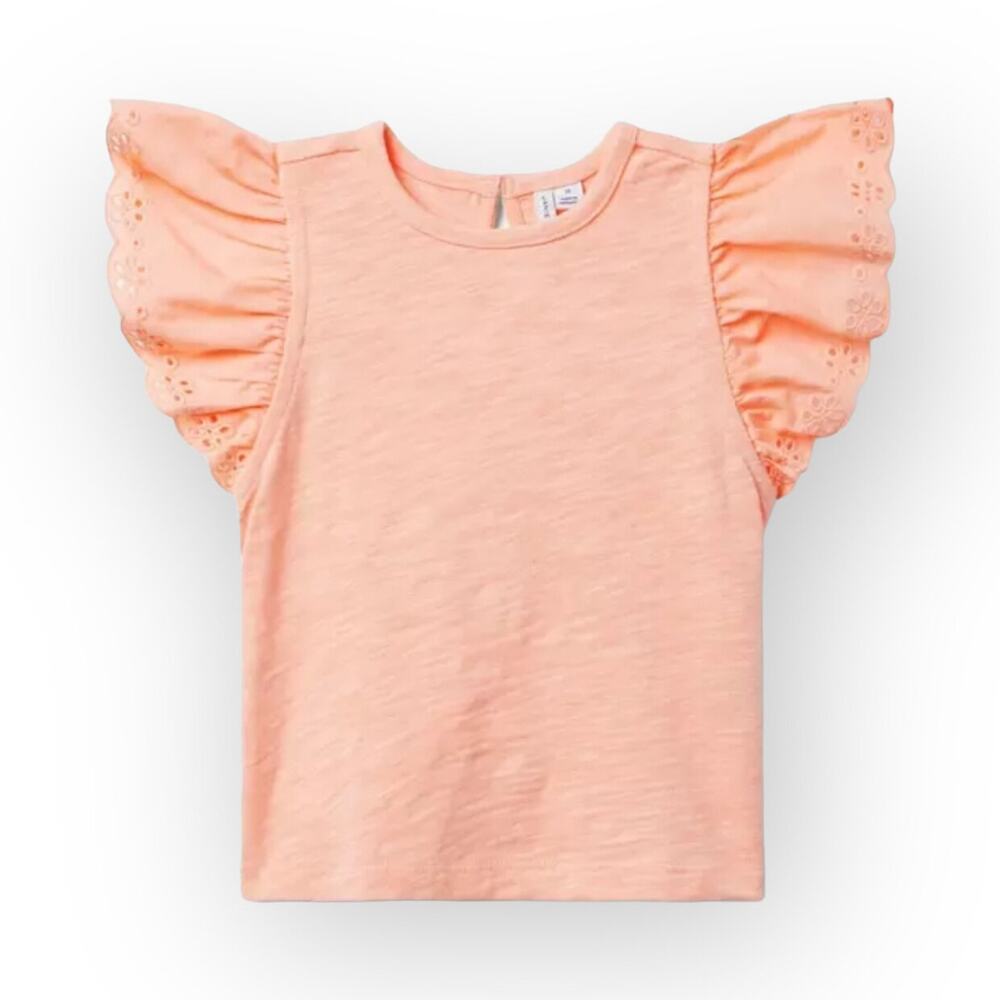 Janie and Jack NWT Apricot Flutter Sleeve Top. Size 7